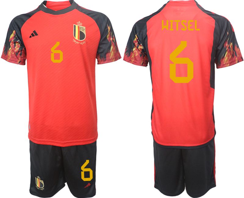 Men 2022 World Cup National Team Belgium home red #6 Soccer Jerseys